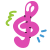 scribby style treble clef icon