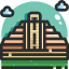 esterno-piramide-maya-punto di riferimento-justicon-colore-lineare-justicon icon