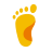 color glass style footsteps icon