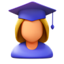 3d fluency style graduate icon