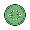 color hand drawn style sync icon