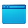 3d fluency style 빈 파란색 브라우저 페이지 icon