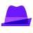 color glass style hat icon