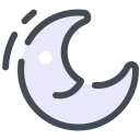pastel color style crescent icon