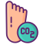 外部二酸化炭素排出量-自動車ディーラー-フラティコン-線形カラー-フラットアイコン icon