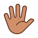 Mão-externa-com-dedos-abertos-gesto-de-mão-preenchidos-ícones-de-cor-papa-vetor-3 icon
