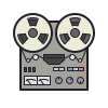 color hand drawn style record player icon