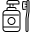 cleaning liquid and toothbrush icon