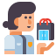 icone-piatte-piatte-della-guardia-di-sicurezza-della-poliziotta-esterna icon