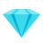 color glass style sparkling diamond icon