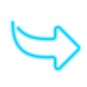 neon style curved arrow icon