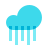 color glass style torrential rain icon