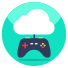 外部云游戏云计算平面图标矢量板 icon