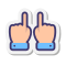 stickers style zwei hände icon