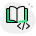 白い背景に分離された外部プログラミングとコーディングの本ライブラリ グリーン タル リビボ icon