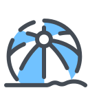 pastel color style beach ball icon
