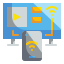 monitor-de-tv-externo-internet-de-las-cosas-wanicon-wanicon-plano icon