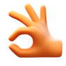 3d fluency style ok hand icon
