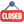Closed restaurant sign board hanging at door icon