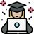 Girl graduation online icon