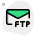 File transfer protocol with envelope logotype isolated on a white background icon