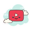 Cute Youtube icon in Cloud Style