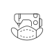 外部カスタムフェイスマスク衣類変更および修理サービス線形アウトラインアイコンパパベクター icon