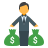 Man Holding Bags With Money icon