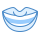 blue ui style smiling mouth icon
