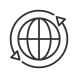 внешний-Международный-Обмен-глобус-линейный-контур-значки-папа-вектор icon