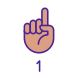Digit One in ASL icon