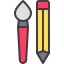 Pencil and Brush icon