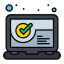 checked laptop icon