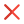 Close cross symbol for discontinued and invalid icon