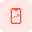 Line chart shared online on smartphone logotype icon