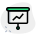 Sales presentation on white board with line graph icon