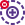 Negative charge on an atom with positively charged in center icon