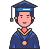 Boy graduate icon