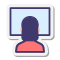 stickers style 컴퓨터 속의 여자 icon
