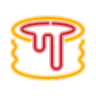 neon style pancake stack icon