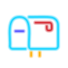neon style mailbox icon