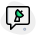 Satellite Dish TV with chat messenger customer support icon