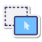 stickers style drag and drop icon