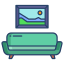 couch and photo frame icon