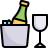 Champagne in a bucket icon