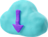 3d plastilina style download from the cloud icon