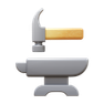 3d fluency style hammer and anvil icon