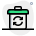 Trash can with recycle logotype isolated on a white background icon