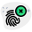 Finger print scan on smartphone with error logotype layout icon