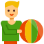 Boy Holding Ball icon